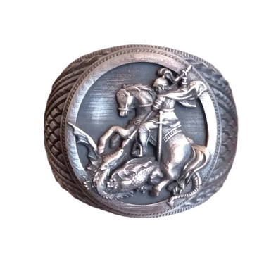 Saint George Knight's Ring in 950 Silver